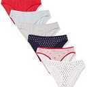 Amazon Essentials Women's 6-Pack Cotton Bikini Underwear Underwear, Valentines, M