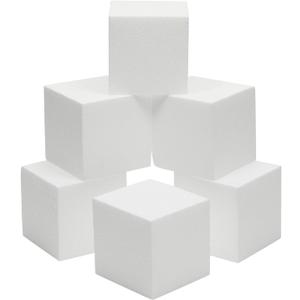Juvale 6 Pack White Polystyrene Foam Cubes for DIY Craft, Floral Arrangements, Art Supplies, and Decorations (4x4x4 Inch) - Craft Foam Blocks