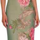 ZGMYC Women's Sleeveless Floral Printed Maxi Dress Sexy V Neck Spaghetti Strap Bodycon Long Dress Beach Party Dress Green