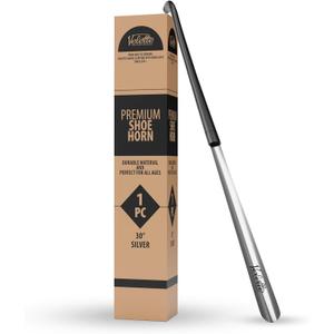 Velette Metal Shoe Horn Long Handle for Seniors - 30" Extra Long Shoe Horn for Women, Men and Kids - Shoehorn, Boot Horns, Shoehorn Long-Handle, Elderly Must Haves - Shoes Spoon, Stick, Helper