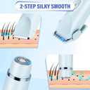 Women's Bikini Trimmer, 2-in-1 Electric Shaver for Bikini Line, Legs, Underarms, Face - Waterproof Women's Electric Shaver for Sensitive Skin, USB Rechargeable (Blue)