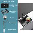 31.5 x 17.7 Inch Black Drop In Kitchen Sink,Stainless Steel Topmount Single Bowl Sink,Large Capacity Utility Workstation Sink With Soap dispenser & Drain Basket