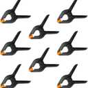 8 Pack 3.5 Inch Plastic Spring Clamps, Black Heavy Duty Clips, Spring Clamps for Backdrop Stand, Woodworking, Crafts, Photography, Banner, Balloon Arch Garland Clips, Small Clamp with Soft Tips