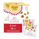 Simple Mills Almond Flour Mini Chocolate Chip Cookie Snack Packs, Healthy Snacks for Kids, Individual Packs, Gluten Free, 8ct (Pack of 2) (EXP 10/28/26)