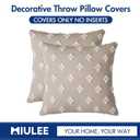 MIULEE Set of 2 Decorative Throw Pillow Covers Rhombic Jacquard Pillowcase Spring Soft Square Cushion Case for Couch Sofa Bed Bedroom Living Room, 16x16 Inch, Beige