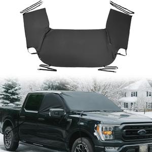 JOYTUTUS Windshield Snow Cover for Full-Size Truck Extra Large Pickup Windshield Cover for Ice and Snow Compatible with Ford F150 F250, Ram, Silverado, Sierra, Tundra