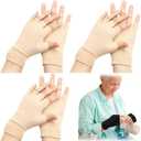 3 Pairs Elderly Skin Thin Protector Gloves Tone Fingerless Gloves Bruise Abrasion Protective to Cover Bruising (XX-Large)