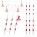 24 Pack Retractable Traffic Cone Bars, 4.04-7.22 ft, Cones Not Included