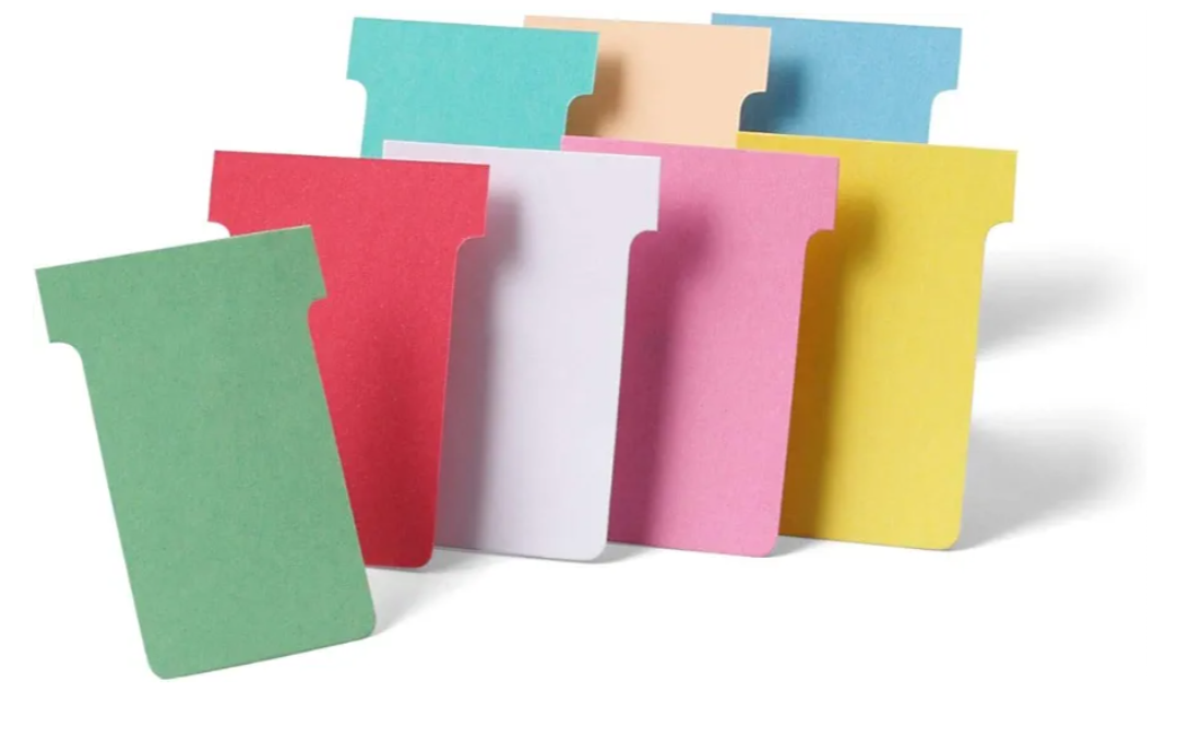 Nobo, Pack of 100 T-Cards for Planners, Index 4, Pink, 2004008