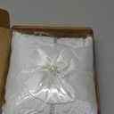 iKeep Wedding Ring Bearer Pillow: 8.2 x 8.2 Inch Ivory Satin Ring Cushion with Lace & Pearl Bow – Ceremony Ring Holder for Flower Boy or Girl