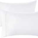 Bedsure King Size Pillow Cases Set of 2 - White Polyester Microfiber Pillowcases 2 Pack, Super Soft Pillow Case Cover with Envelop Closure, 20x36 Inches