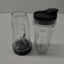 Blender Replacement Parts for Ninja, 24oz Ninja Blender Cups with To-Go Lids, 7 Fins Extractor Blade, Compatible with Nutri Ninja Auto iQ Blenders BL2012 BN801 BL480-30 BL640-30 BL642-30 NN100-30