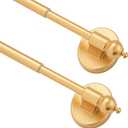 Magnetic Curtain Rods for Metal DoorsMulti-Use Adjustable Appliance for Windows Iron Steel Gold 2 Pack (9-16 Inch | 2 Pack)