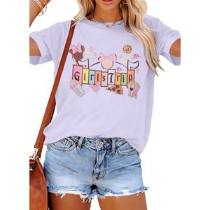 Magical Shirt for Women Magic Kingdom Castle Tshirt Princess Shirts Family Vacation Tee Casual Holiday Top (Purple, S)