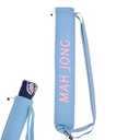 TRNQLPIN 34 Inch Long Mahjong Mat Bag Cute Double Strapped Canvas Drawstring Mahjong Holder Lightweight Outdoor Carrying Bag for Board Games Travel Storage-Mat Not Includ(Blue, 1 Pc)