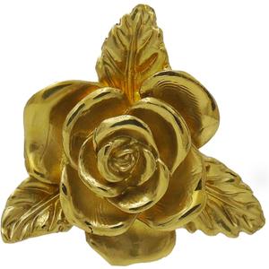 Brass Vintage Brass Rose Shaped Cabinet Knobs - Set of 2, 46mm Diameter -Gold Drawer Knobs for Kitchen Cabinet Dresser (Gold-Rose)