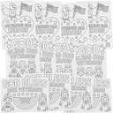 Color Your Own White Veterans Day Cards (5" x 7") 12 Pcs.  Assorted Designs, Ideal for Craft Projects & Patriotic Celebrations