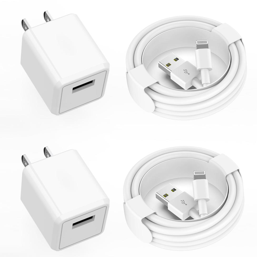 Charging for iPhone Charger [Apple MFi Certified] 2Pack Lightning Cable Data Sync Charging Cord with USB A Wall Charger Block Travel Plug for iPhone 14/13/12 Mini/11 Pro Max/10/XS/XR/X/8/SE2022,iPad (3FT)