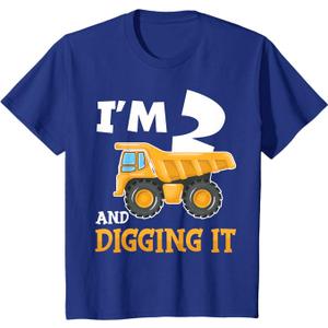 Kids Two 2yr 2th Birthday Construction Boy 2 Years Old T-Shirt, 3T