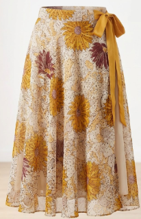 Floral Sheer Side Tie Skirt