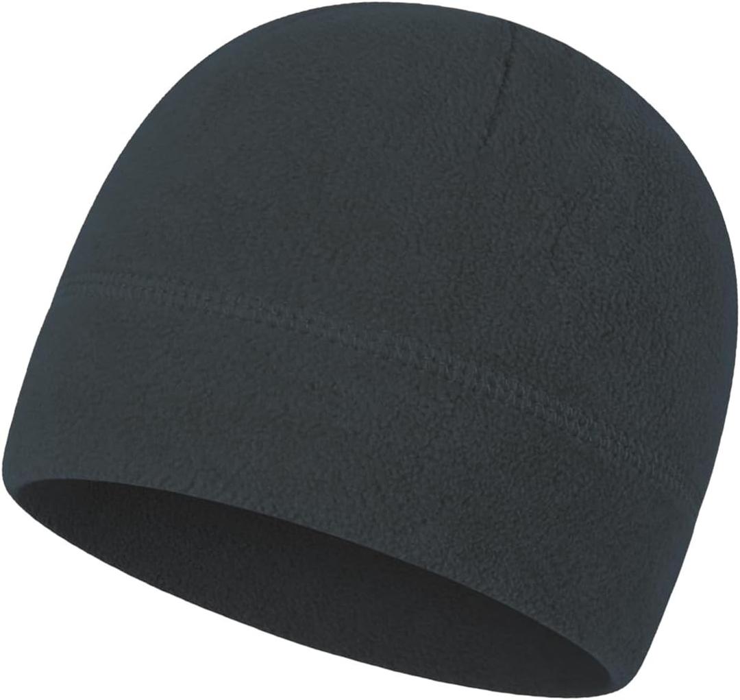 Warm Fleece Beanie Soft Skull Cap Lightweight Watch Caps Winter Hat for Men and Women (Black)