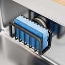 TAILI Sponge Holder for Kitchen Sink with Strong Suction Cup, Removable Sponge Holder, Rustproof Aluminum Sink Caddy for Sponges, Dish Brush - Black