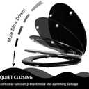 Angel Shield Toilet Seat with Zinc Alloy Hinges Quiet-Close Quick-Release Wood Molded UV Lid Easy Clean(Round,Black)