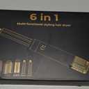 6 in 1 Hair Dryer Brush, Blow Dryer Brushies Ionic Hair Dryer, Oval Hot Air Brush, Hair Curler Straightener Magic Styler Autowrap Air Styler. (Black)