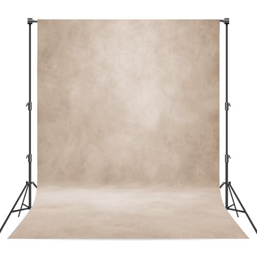 Haboke Abstract Professional Photography Backdrop for Portrait Photo Props Booth Background Photoshoot Studio with Polyester Fabric Roller Pocket on Top (6x8ft,Light Beige,No Stand)