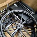 Drive Medical Silver Sport 1 Folding Transport Wheelchair - Lightweight Mobility Support - Full Armrests - Removable Swing-Away Footrests - Durable Steel Construction - Compact Folding Frame - Black