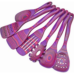 7 PCS Pakkawood Kitchen Utensils | Kitchen Cooking Utensil Set | Pakkawood Utensils | Non-Stick Wooden Spoons | Wooden Spoons for Cooking | Byzantium
