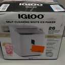 Igloo Portable Ice Maker with Scoop - Countertop Ice Maker with LED Control Panel & 1.5 Qt Water Tank - Ice Maker Produces 26 Lbs. of Ice in 24 Hours with 9 Large or Small Cubes in 7 Minutes- White
