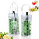 Wine Cooler Sleeve - Single Bottle Frozen Insulator, Beverage Chiller for Wine Lovers (Green), 2 Pack