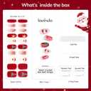 2 x Lavinda Semi Cured Gel Nail Strips - 20 Pcs Christmas Gel Nail Stickers with Santa, Xmas Tree, Candy Cane, Stars & Bow tie, Long-Lasting, Easy to Apply for Holiday Home Nails DIY | Candy Star Wishes