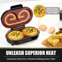 FineMade Omelette Maker Electric, Omelette Pan Nonstick, Dual Omelette Makers with 2 x 4.75 Round Grooves, Egg Bite Maker, Electric Double Egg Pan, Mini Pancake Maker, Breakfast Sandwich Maker, Black