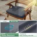 Outdoor Chair Cushions Set of 4: Waterproof & Fade Resistant Patio Furniture Cushions - 19 x 19 x 2 Inch Non Slip Round Corner Seat Cushion Pads with Removable Cover for Garden Yard Lawn, Dark Grey