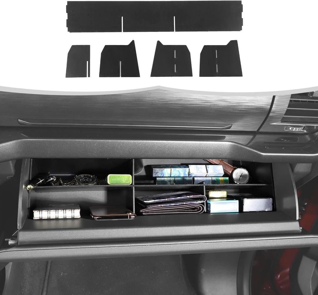 Linskip Glove Box Organizer Compatible with 2021 2022 2023 2024 2025 2026+ F150 & 2023-2026+ F250-F550 & 2022-2024 Ford Expedition, Glove Box Dividers, Interior Accessories