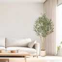 Realead 6ft Artificial Olive Tree with Tall Exquisite Planter - Realistic Faux Olive Tree with Thick Trunk and Lifelike Fruits - Large Fake Olive Tree for Home Office Decor