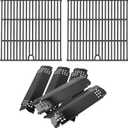 BQMAX Grill Grates Replacement for Nexgrill 5 Burner 720-1046 720-1046A, Cooking Grate Replacement for Nexgrill Replacement Parts 5 Burner, Cooking Grate, Heat Shield Kit for Nexgrill 720-1046, 17 1/8" kit