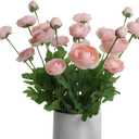 Artificial Silk Flowers Ranunculus Fake Flower,Suitable for Core Decorations,Weddings,Homes,Artistic Decorations,and Props (Pink)