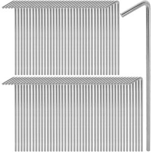 100 Pack Tent Stakes 6-3/4Galvanized Steel Metal Tent Stakes Pegs, Garden Stakes Edging Fence Hooks Pegs for Camping, Shelters, Tarp, Canopies, Christmas Decoration Stakes