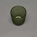 Vintage Glassware Drinking Glasses Set of 6,12 oz Hobnail Glass Cups,Embossed Green Water Tumbler,for Beer,Cocktail,Whiskey,Juice and Various Mixed Drinks- 1 Cleaning Brush