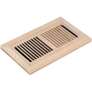 Homewell White Oak Wood Floor Register, Flush Mount Vent with Damper, 6X10 Inch, Unfinished