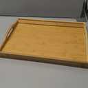 Tray Table for Bed, Bamboo Breakfast Tray with Folding Legs and Handles, Natural Color Bed Tray with Media Slot, Ideal for Eating, Serving or Working in Kitchen, Sofa or Bedroom