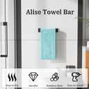 Alise Double Towel Bar, 16" SUS304 Stainless Steel Towel Racks for Bathroom, Heavy Duty Towel Rack Wall Mounted, Modern Bath Towel Holder, Matte Black