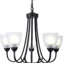 5 Light Contemporary Chandeliers Black Rustic Light Fixtures Ceiling Hanging Mid Century Modern Pendant Lighting for Dining Room Foyer Bedroom Living Room