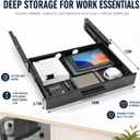 Menkxi 18 x 12 in Under Desk Drawer,Slide out Storage Organizer Heavy Duty