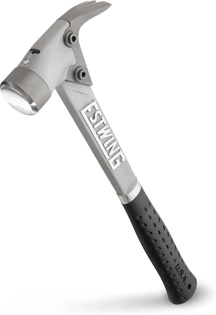 ESTWING AL-PRO Aluminum Framing Hammer - 14 oz Straight Rip Claw with Smooth Face & Shock Reduction Grip - ALBK , Black