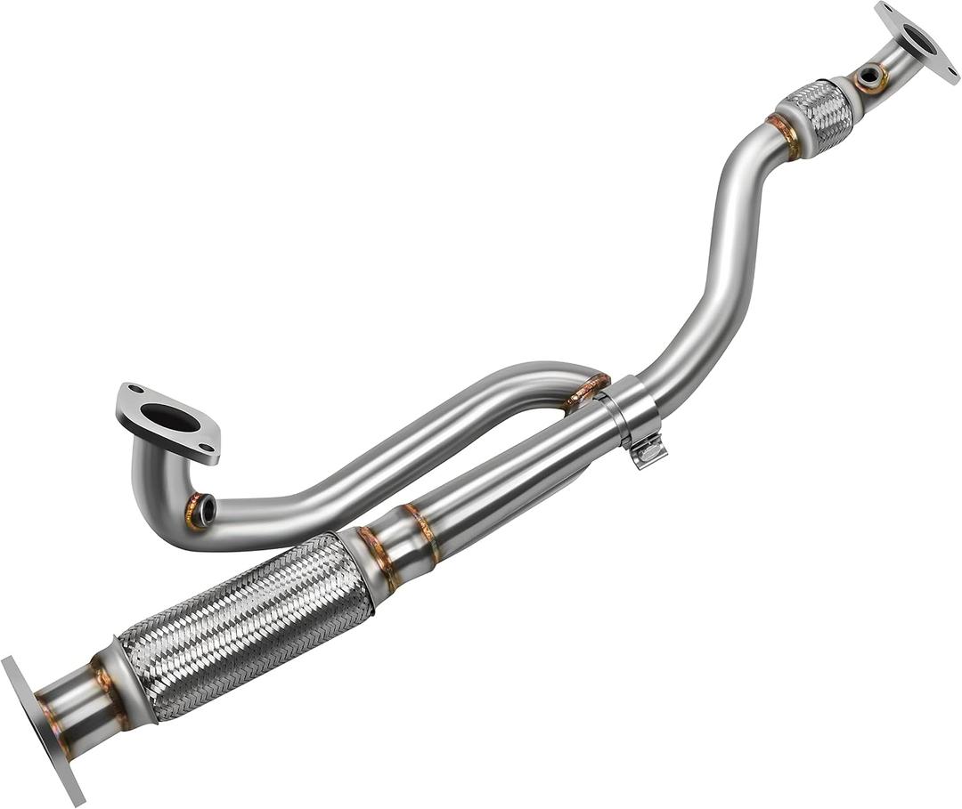 JY PERFORMANCE T304 Stainless Steel Exhaust Flex Y Pipe compatible with 2009-2017 Enclave Traverse Acadia Outlook (2PCS Design)