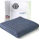 YnM Exclusive Cooling Weighted Blanket Rayon, Bed Blanket for One Person of 110lbs, Ideal for Twin/Full Bed (48x72 Inches, 12 Pounds, Blue Grey)